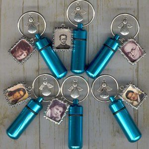 Mini Urn Keepsake Urn Cremation Urn Key Chain Urn Turquoise Jewelry Small